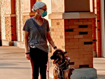 © Courtesy of Sydnee Geril Geril said people should not try to pet or make eye contact with service dogs while they are working. (Courtesy of Sydnee Geril)