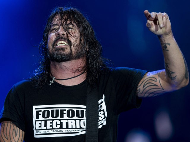US singer and guitarist Dave Grohl of US rock band Foo Fighters performs onstage during th