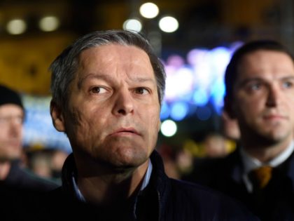 Romanian Prime Minister Dacian Ciolos attends a meeting of the National Liberal Party (PNL) in Bucharest, on November 6, 2016. Around 5,000 people take part in the first meeting of the electoral campaign during which PNL expresses their support for Dacian Ciolos as Prime Minister in the elections on December …