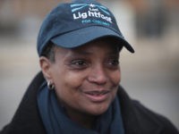 CHICAGO, ILLINOIS - APRIL 02: Chicago mayoral candidate Lori Lightfoot greets commuters at an L station in Logan Square on April 02, 2019 in Chicago, Illinois. Voters in Chicago go to the polls today to select a new mayor in a runoff election. Lightfoot is running against Cook County Board …