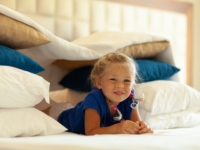 girl with pillows