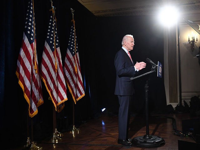 Former US Vice President and Democratic presidential hopeful Joe Biden speaks about COVID-