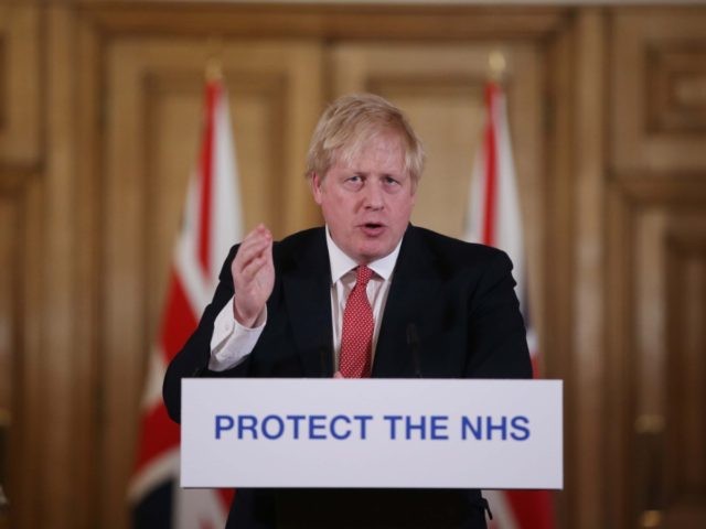 LONDON, ENGLAND - MARCH 22: British Prime Minister Boris Johnson gives his daily COVID 19