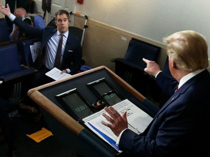 WASHINGTON, DC - MARCH 20: U.S. President Donald Trump debates with NBC News White House C