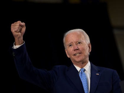 US Democratic presidential candidate Joe Biden answers questions after speaking about the coronavirus pandemic and the economy on June 30, 2020, in Wilmington, Delaware. (Photo by Brendan Smialowski / AFP) (Photo by BRENDAN SMIALOWSKI/AFP via Getty Images)