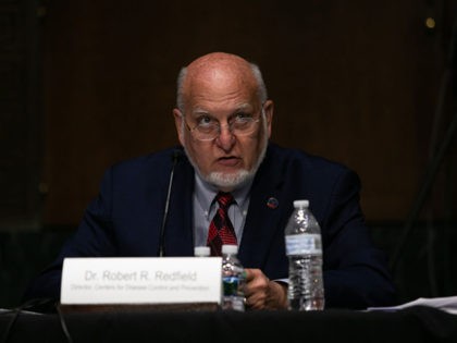 WASHINGTON, DC - JULY 2: CDC Director Dr. Robert R. Redfield testifies at a Senate Labor, Health and Human Services, Education and Related Agencies Subcommittee hearing on manufacturing a Coronavirus vaccine on Capitol Hill on July 2, 2020 in Washington, DC. (Photo by Graeme Jennings-Pool/Getty Images)