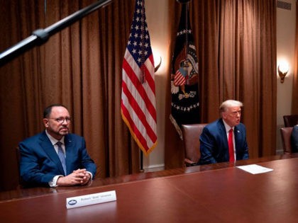 President of Goya Foods Robert Unanue (L), Florida Lt. Governor Jeanette Nunez (2R) and Lourdes Aguirre (R) listen to US President Donald Trump speak before signing an Executive Order on the White House Hispanic Prosperity Initiative at the White House in Washington, DC, on July 9, 2020. (Photo by JIM …