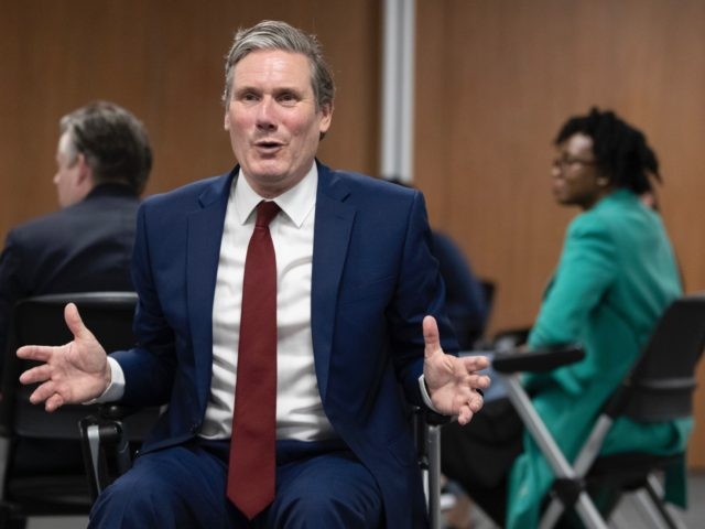 LONDON, ENGLAND - JULY 01: (EXCLUSIVE COVERAGE) Labour Leader Keir Starmer meets with NHS