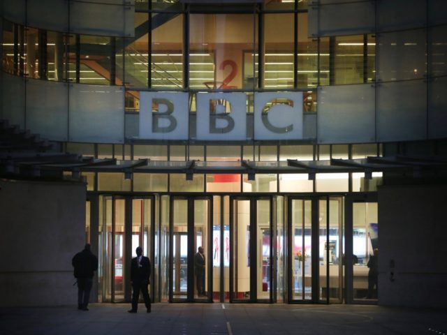 LONDON, ENGLAND - OCTOBER 24: Employees arrive early for work at BBC Broadcasting House on