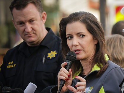 OAKLAND, CA - DECEMBER 04: Oakland Mayor Libby Schaaf (C) speaks at a media event following a warehouse fire that has claimed the lives of at least thirty-three people on December 4, 2016 in Oakland, California. The fire took place during a musical event late Friday night. (Photo by Elijah …