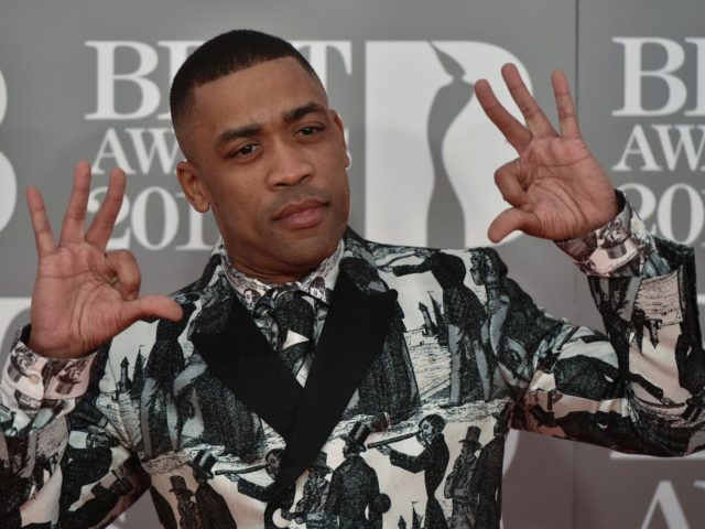 British rapper Wiley poses on the red carpet arriving for the BRIT Awards 2017 in London o