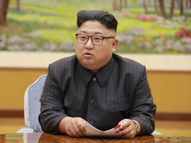 This picture taken on September 3, 2017 and released by North Korea's official Korean Central News Agency (KCNA) on September 4, 2017 shows North Korean leader Kim Jong-Un attending a meeting with a committee of the Workers' Party of Korea about the test of a hydrogen bomb, at an unknown …