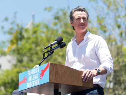 LOS ANGELES, CA - JUNE 30: Gavin Newsom attends 'Families Belong Together - Freedom for Immigrants March Los Angeles' at Los Angeles City Hall on June 30, 2018 in Los Angeles, California. (Photo by Emma McIntyre/Getty Images for Families Belong Together LA)