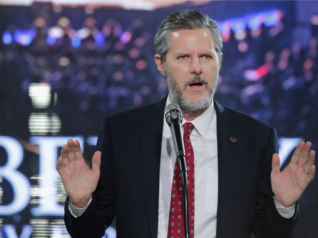 Liberty University President Jerry Falwell, Jr. introduces Republican presidential candida