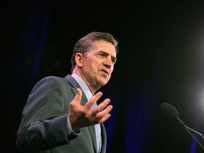 DES MOINES, IA - JANUARY 24: Former South Carolina Senator Jim DeMint speaks to guests at the Iowa Freedom Summit on January 24, 2015 in Des Moines, Iowa. The summit is hosting a group of potential 2016 Republican presidential candidates to discuss core conservative principles ahead of the January 2016 …