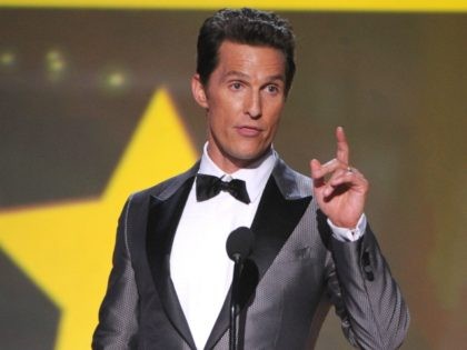 Matthew McConaughey accepts the award for best actor for "Dallas Buyers Club" at the 19th annual Critics' Choice Movie Awards at the Barker Hangar on Thursday, Jan. 16, 2014, in Santa Monica, Calif. (Photo by Frank Micelotta/Invision/AP)