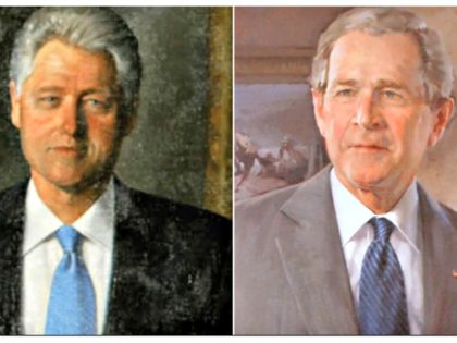 Official White House Portraits of Bill Clinton and George W. Bush