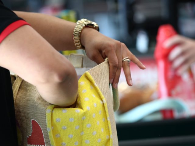 AUCKLAND, NEW ZEALAND - JULY 01: Reusable bags being packed at New Lynn New World supermar