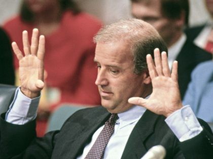 Washington, DC.USA, September 3, 1990 Senator Joe Biden (D.,DE.) chairs the Senate Judicia