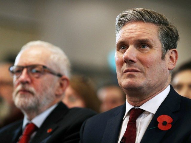HARLOW, ENGLAND - NOVEMBER 05: Labour leader, Jeremy Corbyn (L) and Keir Starmer, Shadow S