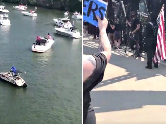 Trump Boat Parade, Protesters, Police