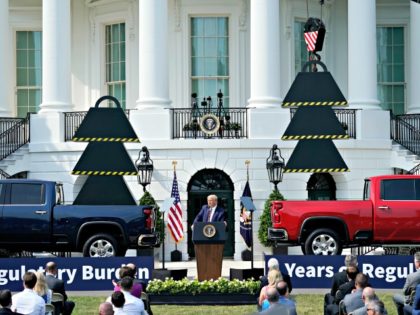 WASHINGTON, DC - JULY 16: U.S. President Donald Trump speaks on the South Lawn of the White House on July 16, 2020 in Washington, DC. On Wednesday, President Trump announced a rollback of the National Environmental Policy Act. The administration’s changes to the law aim to decrease the number of …
