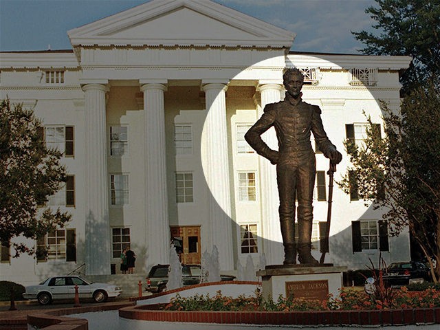 FILE - This June 10, 1999, file photograph shows the bronze statue of Andrew Jackson in front of Jackson, Miss., City Hall. The City Council voted 5-1, Tuesday, July 7, 2020, to relocate the bronze figure in a less prominent spot. It's the latest of many changes in the United …