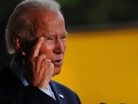 DUNMORE, PENNSYLVANIA - JULY 09: The presumptive Democratic presidential nominee Joe Biden speaks at McGregor Industries on July 09, 2020 in Dunmore, Pennsylvania. The former vice president, who grew up in nearby Scranton, toured a metal works plant in Dunmore in northeastern Pennsylvania and spoke about his economic recovery plan. …