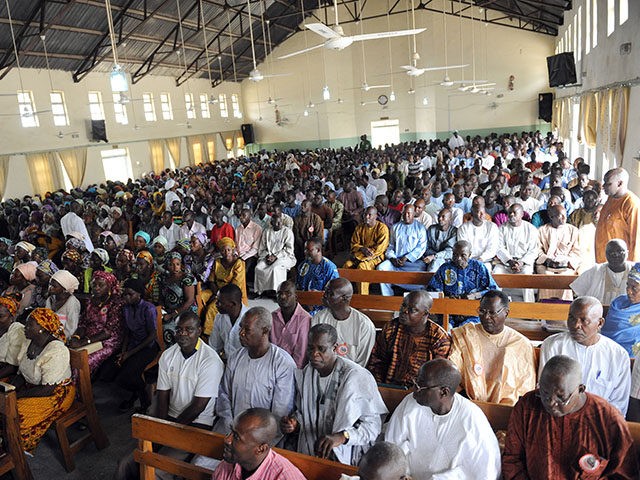 To go with AFP STORY: Fear pervades Nigerian city at heart of Islamist insurgency by M.J. Smith Worshippers sit in Church of the Brethren in Nigeria in Maiduguri, northeastern Nigeria on May 13, 2012. Fear pervades the northeastern Nigerian city of Maiduguri, the heart of an Islamist insurgency that has …