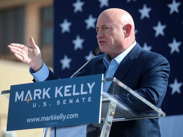 Mark Kelly speaking with supporters at the Phoenix launch of his U.S. Senate campaign at T