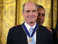 WASHINGTON, DC - NOVEMBER 24: U.S. President Barack Obama (R) presents the Presidential Medal of Freedom to singer-songwriter James Taylor (L) during an East Room ceremony November 24, 2015 at the White House in Washington, DC. Seventeen recipients were awarded with the nationÕs highest civilian honor. (Photo by Alex Wong/Getty …