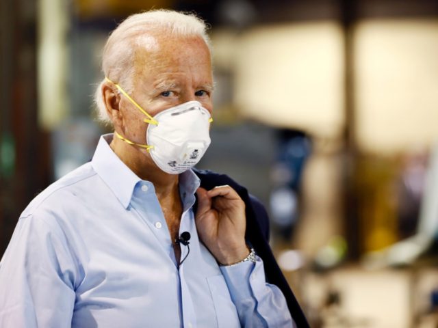 Democratic presidential candidate, former Vice President Joe Biden tours McGregor Industries, a metal fabricating facility, Thursday, July 9, 2020, in Dunmore, Pa. (AP Photo/Matt Slocum)