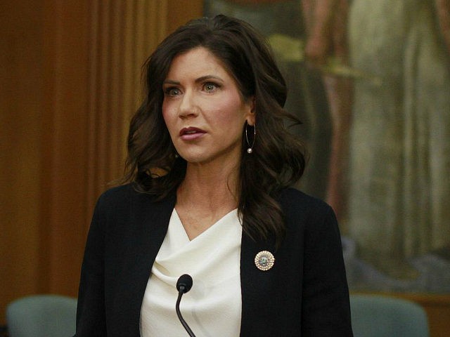 South Dakota Gov. Kristi Noem announces on Monday, June 22, 2020, that city and county governments will be able to access federal coronavirus relief funds as she speaks at the Sioux Falls city hall in Sioux Falls, S.D. (AP Photo/Stephen Groves)