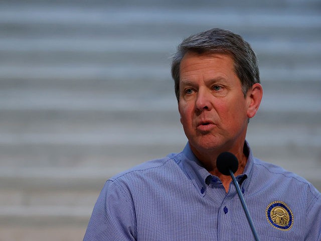 ATLANTA, GEORGIA - APRIL 27: Georgia Governor Brian Kemp speaks to the media during a press conference at the Georgia State Capitol on April 27, 2020 in Atlanta, Georgia. The press conference was held to brief the media about the current situation of the coronavirus (COVID-19) outbreak in Georgia as …