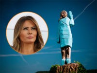 A picture taken on July 5, 2019 shows what conceptual artist Ales 'Maxi' Zupevc claims is the first ever monument of Melania Trump, set in the fields near town of Sevnica, US First Ladys hometown. - After Melania cake, Melania honey, and even Melania slippers, the Slovenian hometown of the …