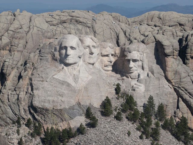 KEYSTONE, SOUTH DAKOTA - JULY 02: The busts of U.S. presidents George Washington, Thomas J