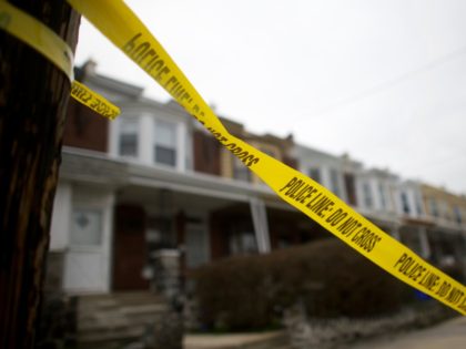 PHILADELPHIA, PA - JANUARY 8: Police tape blows in the wind near the scene of a shooting a