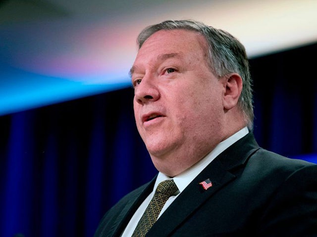 Secretary of State Mike Pompeo speaks during a news conference at the State Department in Washington,DC on June 10, 2020. - US Secretary of State Mike Pompeo pledged a probe Wednesday into complaints that foreign news crews covering the street protests against racism and police brutality were mistreated. Australia, for …