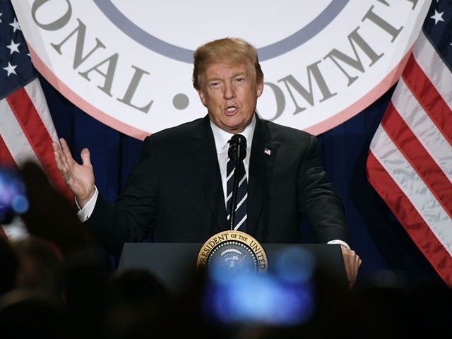 WASHINGTON, DC - FEBRUARY 01: President Donald Trump speaks at the Republican National Com