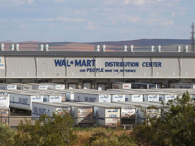 WASHINGTON, UT - JUNE 06: Trailers wait to be transported at a large Walmart regional dist