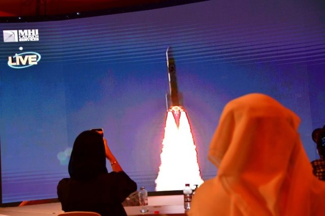 The long-anticipated blast-off of the unmanned spacecraft at 6:58 am local time (2158 GMT Sunday) from Japan's Tanegashima Space Center was met with rapturous applause in the Emirates © AFP/File Giuseppe CACACE