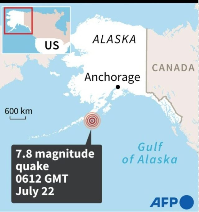 alaska quake today map
