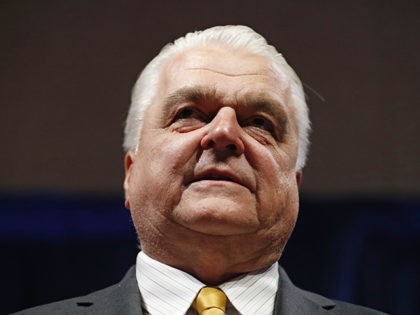 Clark County Commission Chair and Democratic gubernatorial candidate Steve Sisolak speaks