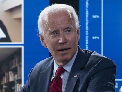 Democratic presidential candidate former Vice President Joe Biden speaks to media during a virtual a briefing on COVID-19 from public health experts in Wilmington, Del., Thursday, Aug. 13, 2020, with his running mate Sen. Kamala Harris, D-Calif. (AP Photo/Carolyn Kaster)