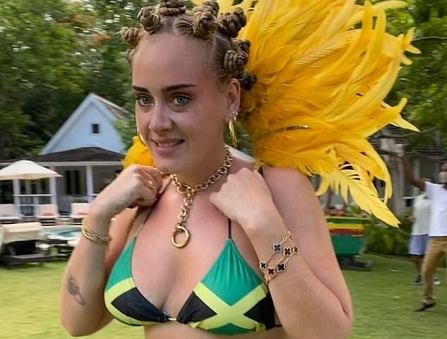 Adele Accused of 'Cultural Appropriation' for Wearing a Jamaican Flag Bikini, Bantu Knots