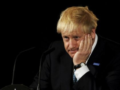MANCHESTER, ENGLAND - JULY 27: Britain's Prime Minister Boris Johnson during a speech on d