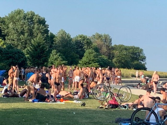 Chicago Mayor Lori Lightfoot (D) scolded a large crowd at Montrose Beach on Saturday for n