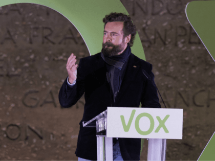 MADRID, SPAIN - NOVEMBER 08: Ivan Espinosa de los Monteros speaks during the far right Vox party final rally on November 08, 2019 in Madrid, Spain. Spain holds its fourth general election in four years on Sunday 10th November in a hope to break prolonged political deadlock. After the last …