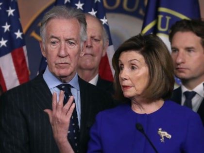 WASHINGTON, DC - DECEMBER 10: U.S. House Speaker Nancy Pelosi (D-CA) and Ways and Means Committee Chairman Richard E. Neal (D-MA) (L), speak during a news conference on the USMCA trade agreement, on Capitol Hill December 10, 2019 in Washington, DC. Pelosi said an agreement has been reached on a …