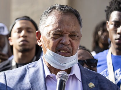 LOUISVILLE, KY - JUNE 06: Rev. Jesse Jackson delivers remarks during a vigil for Breonna Taylor on June 6, 2020 in Louisville, Kentucky. This is the 12th day of protests since George Floyd died in Minneapolis police custody on May 25. (Photo by Brett Carlsen/Getty Images)